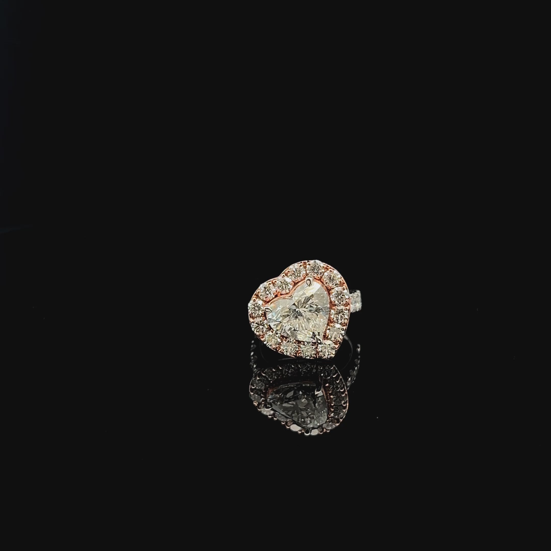 Dazzling 3.80ct Heart Diamond Ring with diamond halo